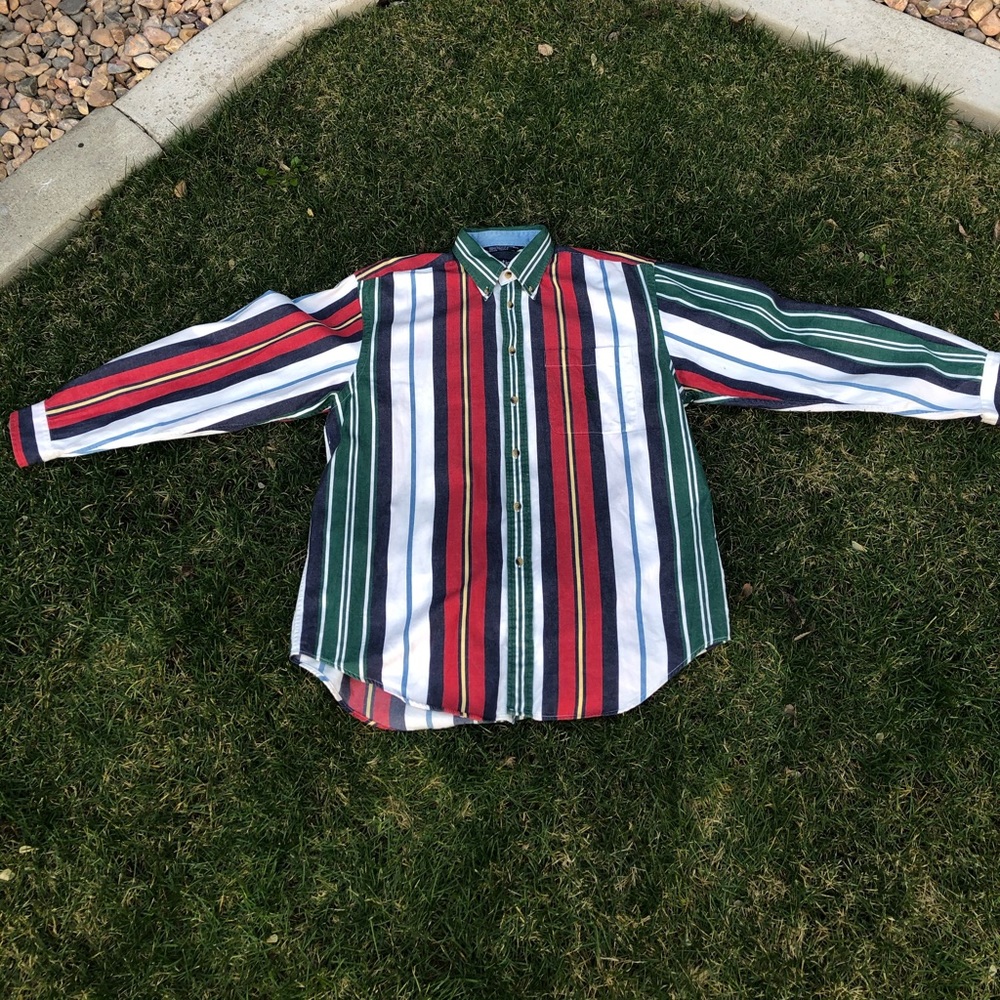 Nautica Vertical Striped Button-Up